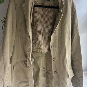 Orvis Zambezi Blazer Jacket mediumBrown Leather Elbow Patches Hunting Coat